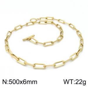 SS Gold-Plating Necklace - KN197740-Z