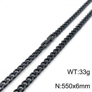 Stainless Steel Black-plating Necklace - KN198164-Z