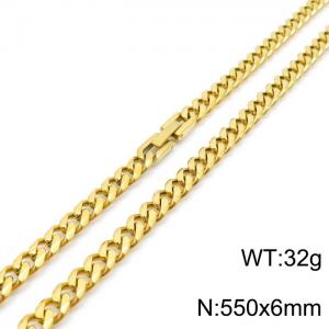 SS Gold-Plating Necklace - KN198165-Z