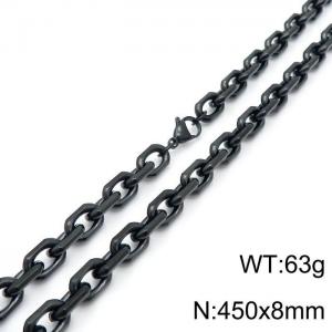 Stainless Steel Black-plating Necklace - KN198346-Z