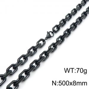 Stainless Steel Black-plating Necklace - KN198347-Z