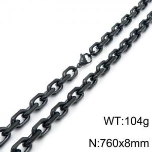 Stainless Steel Black-plating Necklace - KN198352-Z