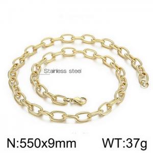 SS Gold-Plating Necklace - KN198364-Z