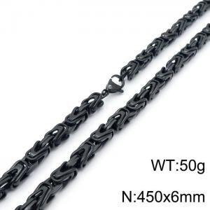 Stainless Steel Black-plating Necklace - KN198378-Z