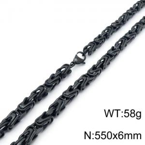 Stainless Steel Black-plating Necklace - KN198380-Z