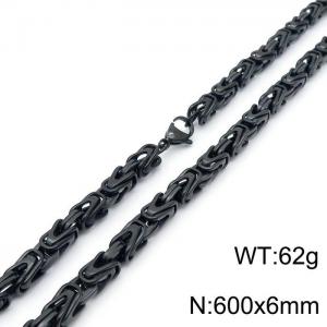 Stainless Steel Black-plating Necklace - KN198381-Z