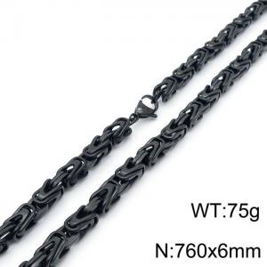 Stainless Steel Black-plating Necklace - KN198384-Z