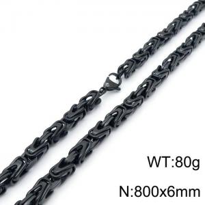 Stainless Steel Black-plating Necklace - KN198385-Z