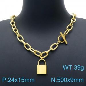 SS Gold-Plating Necklace - KN198448-Z