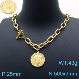 SS Gold-Plating Necklace - KN198452-Z