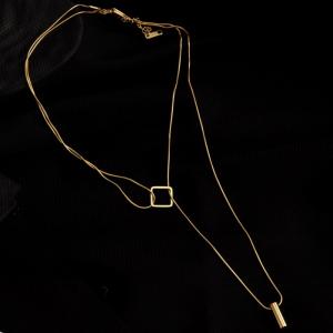 SS Gold-Plating Necklace - KN198537-WGYM