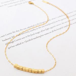SS Gold-Plating Necklace - KN198546-WGJL