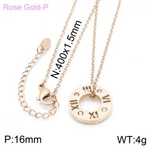 SS Rose Gold-Plating Necklace - KN198581-KLX