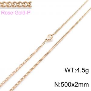 SS Rose Gold-Plating Necklace - KN198604-Z