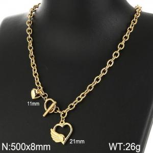 SS Gold-Plating Necklace - KN198608-Z