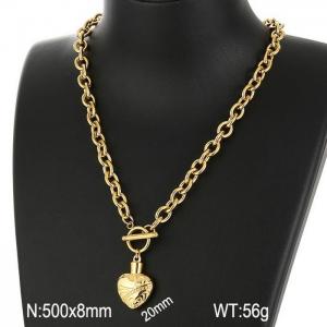 SS Gold-Plating Necklace - KN198611-Z