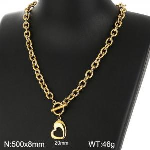 SS Gold-Plating Necklace - KN198612-Z