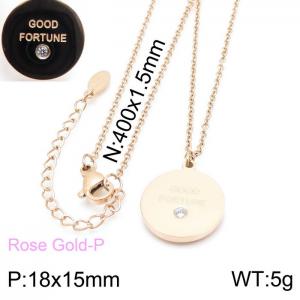 SS Rose Gold-Plating Necklace - KN198660-KLX