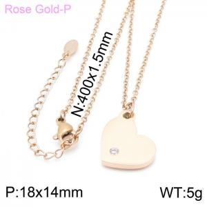 SS Rose Gold-Plating Necklace - KN198667-KLX