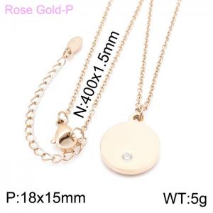 SS Rose Gold-Plating Necklace - KN198670-KLX