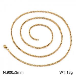 SS Gold-Plating Necklace - KN198683-Z