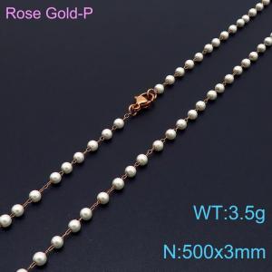 SS Rose Gold-Plating Necklace - KN198941-Z