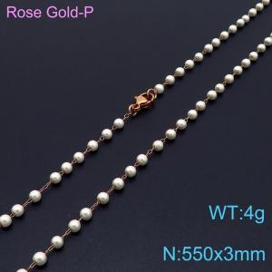 SS Rose Gold-Plating Necklace - KN198942-Z