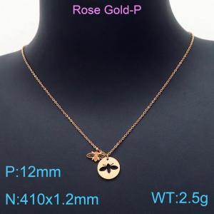 SS Rose Gold-Plating Necklace - KN199483-KA