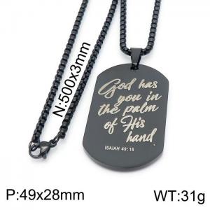 Stainless Steel Black-plating Necklace - KN199642-Z