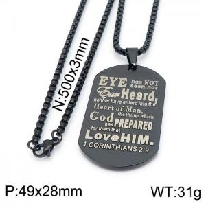 Stainless Steel Black-plating Necklace - KN199643-Z