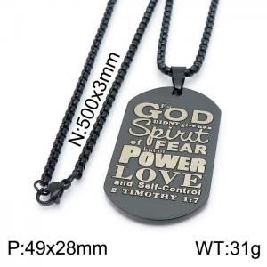 Stainless Steel Black-plating Necklace - KN199644-Z