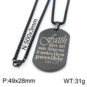 Stainless Steel Black-plating Necklace - KN199645-Z