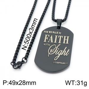 Stainless Steel Black-plating Necklace - KN199646-Z