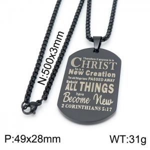 Stainless Steel Black-plating Necklace - KN199648-Z