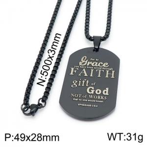 Stainless Steel Black-plating Necklace - KN199649-Z