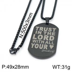 Stainless Steel Black-plating Necklace - KN199650-Z