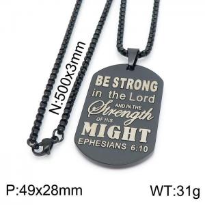 Stainless Steel Black-plating Necklace - KN199651-Z