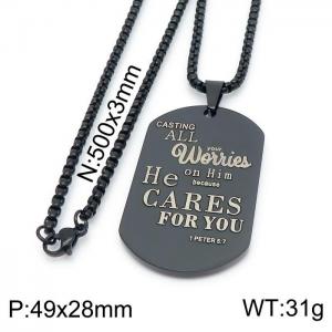 Stainless Steel Black-plating Necklace - KN199652-Z