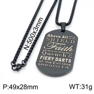 Stainless Steel Black-plating Necklace - KN199653-Z