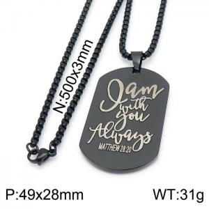 Stainless Steel Black-plating Necklace - KN199654-Z