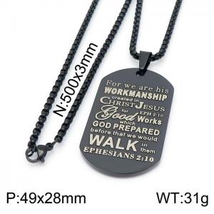 Stainless Steel Black-plating Necklace - KN199655-Z