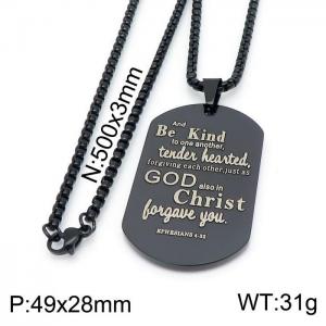 Stainless Steel Black-plating Necklace - KN199656-Z