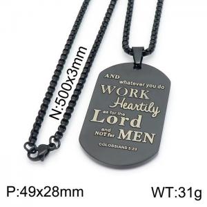 Stainless Steel Black-plating Necklace - KN199657-Z