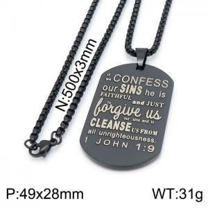 Stainless Steel Black-plating Necklace - KN199658-Z