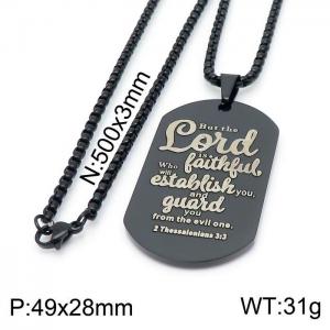 Stainless Steel Black-plating Necklace - KN199659-Z