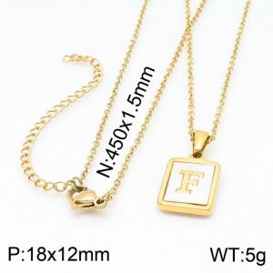 SS Gold-Plating Necklace - KN199665-K
