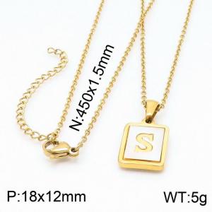 SS Gold-Plating Necklace - KN199678-K