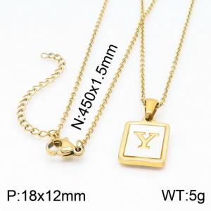 SS Gold-Plating Necklace - KN199684-K