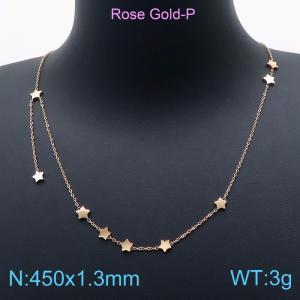 SS Rose Gold-Plating Necklace - KN199696-KLX