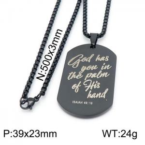 Stainless Steel Black-plating Necklace - KN199715-Z